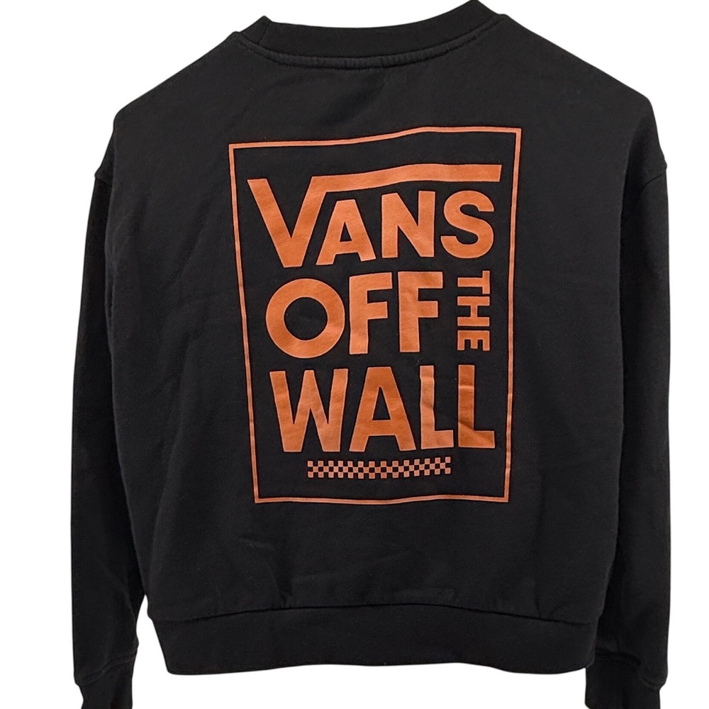 Vans Original Ronal Boxy Crew Black Sweatshirt Women's Size Small - Picture 2 of 8